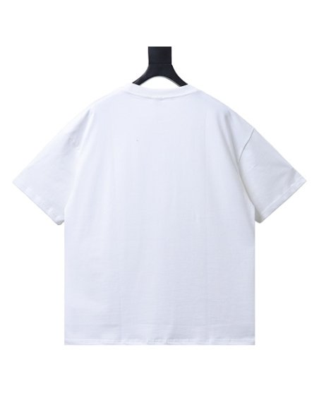 Loewe Misaligned Logo Embroidered T-Shirt White,Loewe T-Shirts,T-Shirts,CLOTHES