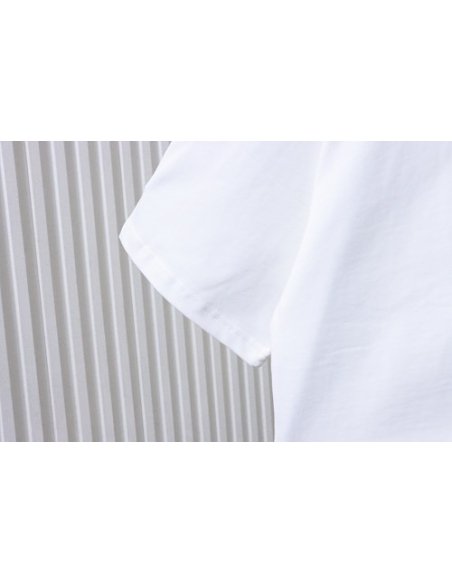 Loewe Misaligned Logo Embroidered T-Shirt White,Loewe T-Shirts,T-Shirts,CLOTHES