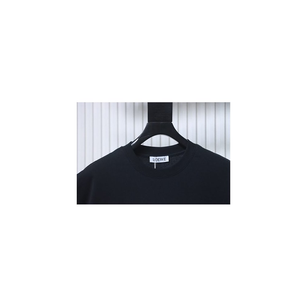 Loewe Rainbow Letter Embroidery T-Shirt Black,Loewe T-Shirts,T-Shirts,CLOTHES