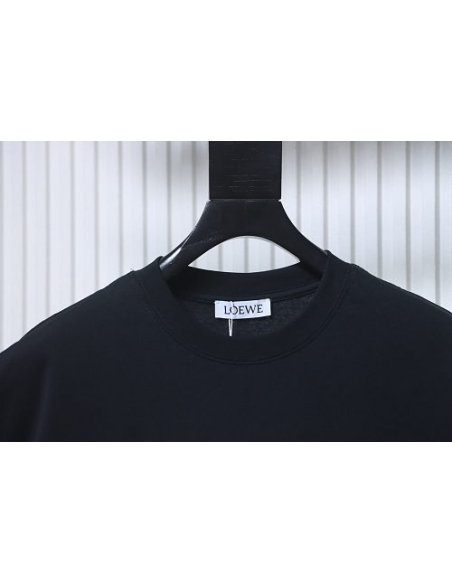 Loewe Rainbow Letter Embroidery T-Shirt Black,Loewe T-Shirts,T-Shirts,CLOTHES