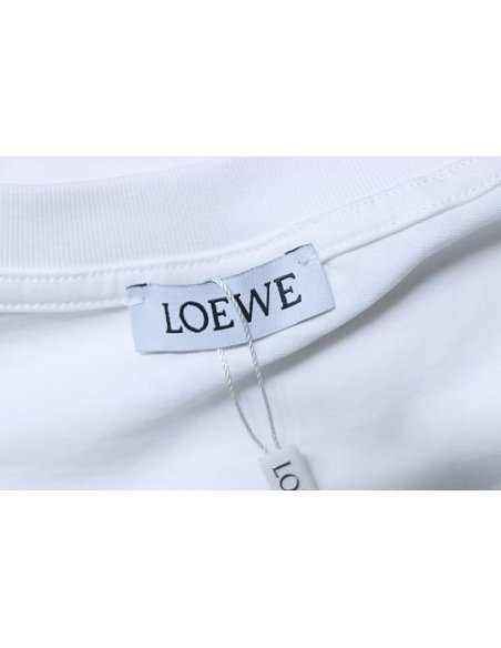 Loewe Rainbow Letter Embroidery T-Shirt White,Loewe T-Shirts,T-Shirts,CLOTHES