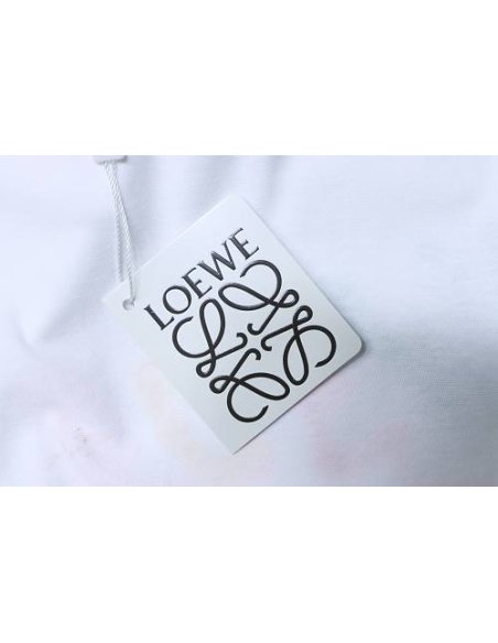 Loewe Rainbow Letter Embroidery T-Shirt White,Loewe T-Shirts,T-Shirts,CLOTHES