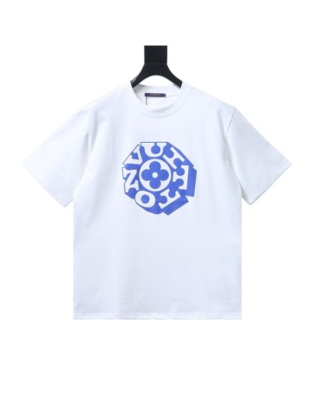 Louis Vuitton Circular Monogram Logo T-Shirt White,Louis Vuitton T-Shirts,T-Shirts,CLOTHES