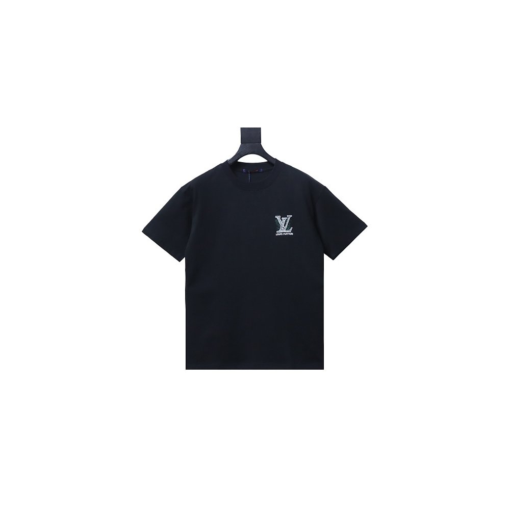 Louis Vuitton Line Logo T-Shirt Black,Louis Vuitton T-Shirts,T-Shirts,CLOTHES