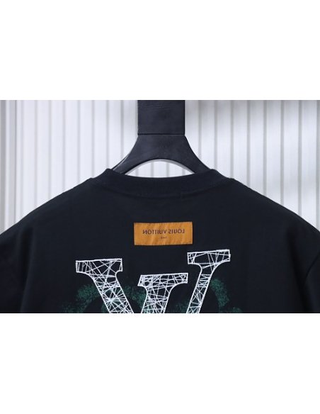 Louis Vuitton Line Logo T-Shirt Black,Louis Vuitton T-Shirts,T-Shirts,CLOTHES
