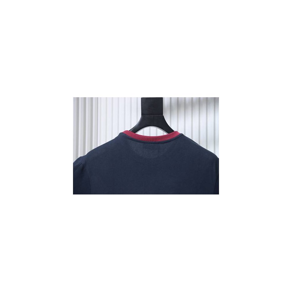 Miu Miu Blue and Red Color-Block T-Shirt,Miu Miu T-shirts,T-Shirts,CLOTHES