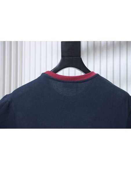 Miu Miu Blue and Red Color-Block T-Shirt,Miu Miu T-shirts,T-Shirts,CLOTHES
