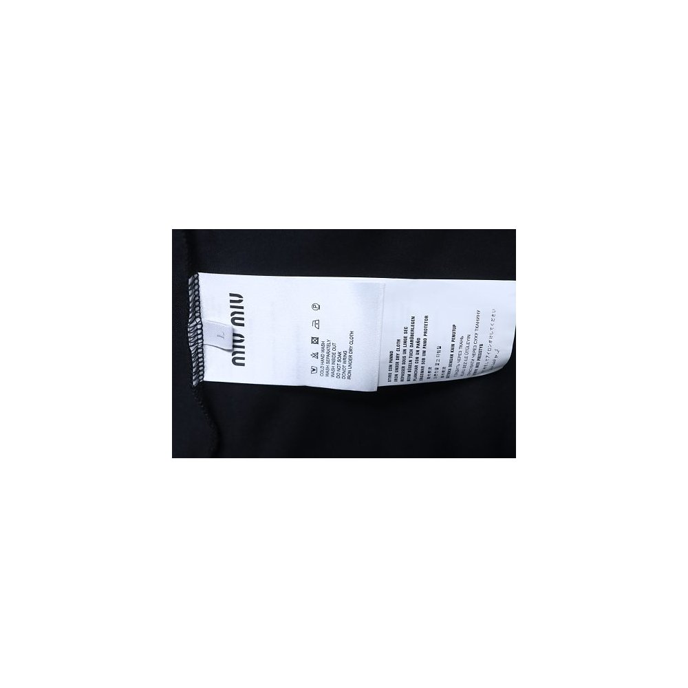 Miu Miu Embroidered Logo T-Shirt Black,Miu Miu T-shirts,T-Shirts,CLOTHES