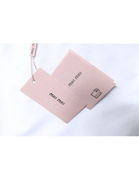 Miu Miu Embroidered Logo T-Shirt White,Miu Miu T-shirts,T-Shirts,CLOTHES