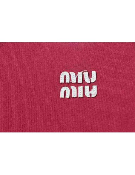 Miu Miu Red and White Color-Block T-shirt,Miu Miu T-shirts,T-Shirts,CLOTHES