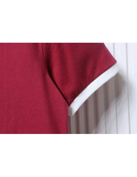 Miu Miu Red and White Color-Block T-shirt,Miu Miu T-shirts,T-Shirts,CLOTHES