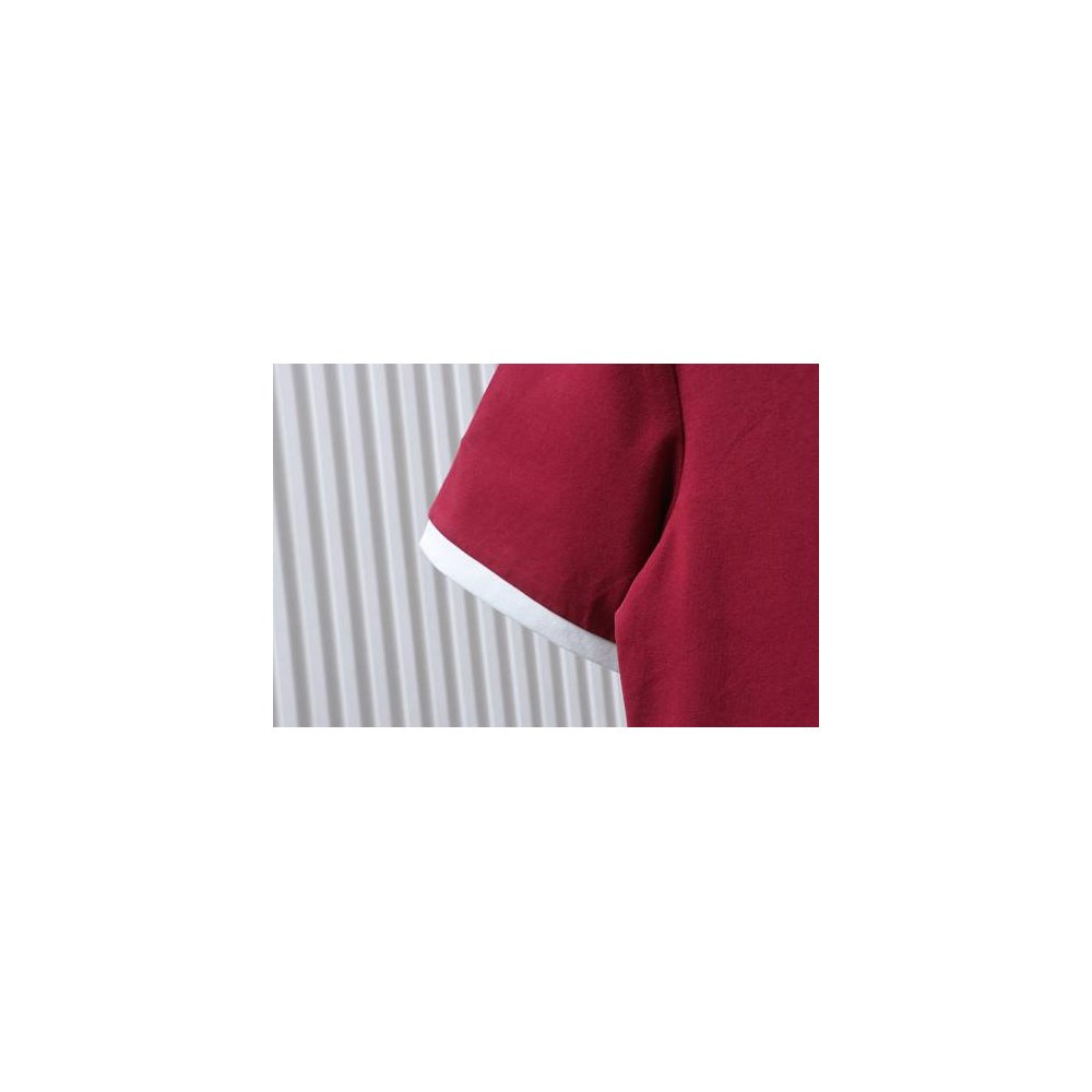 Miu Miu Red and White Color-Block T-shirt,Miu Miu T-shirts,T-Shirts,CLOTHES