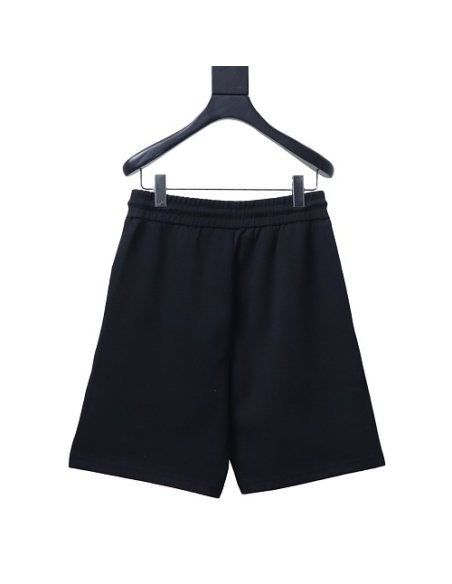 Prada Black Shorts with Striped Hem,Prada Shorts,Shorts,CLOTHES