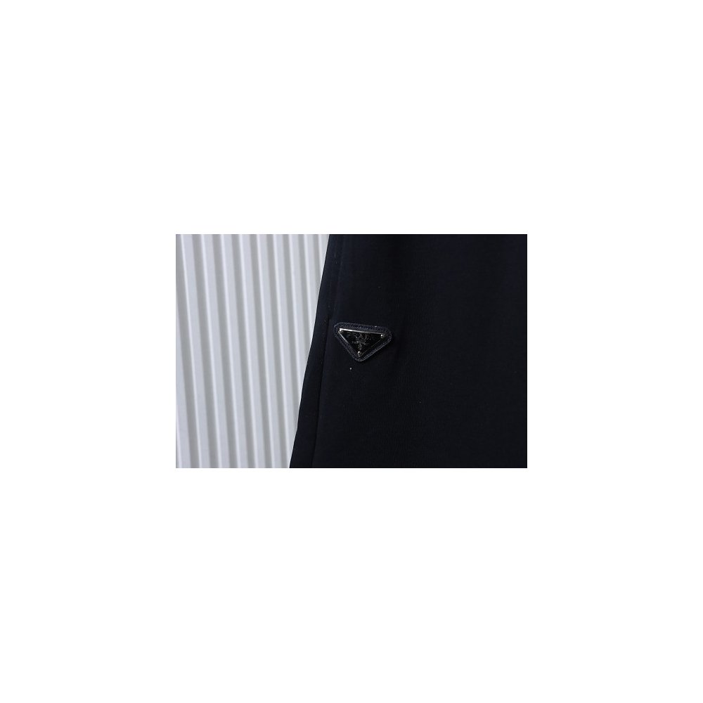 Prada Black Shorts with Striped Hem,Prada Shorts,Shorts,CLOTHES