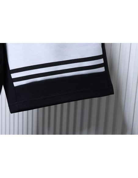 Prada Black Shorts with Striped Hem,Prada Shorts,Shorts,CLOTHES