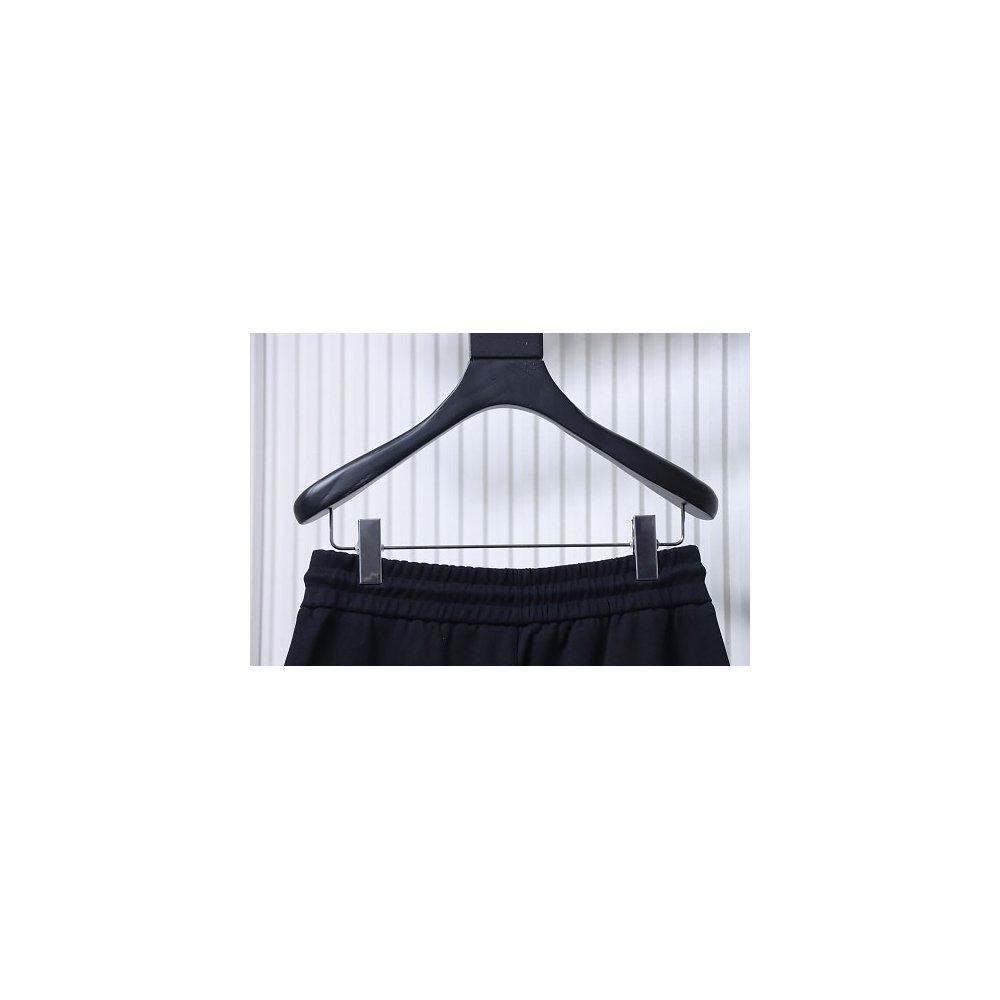 Prada Black Shorts with Striped Hem,Prada Shorts,Shorts,CLOTHES