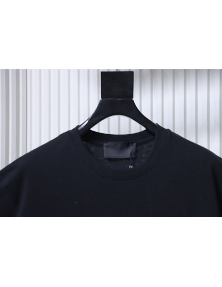 Prada Genuine Leather Black Pocket T-shirt Black,Prada T-shirts,T-Shirts,CLOTHES