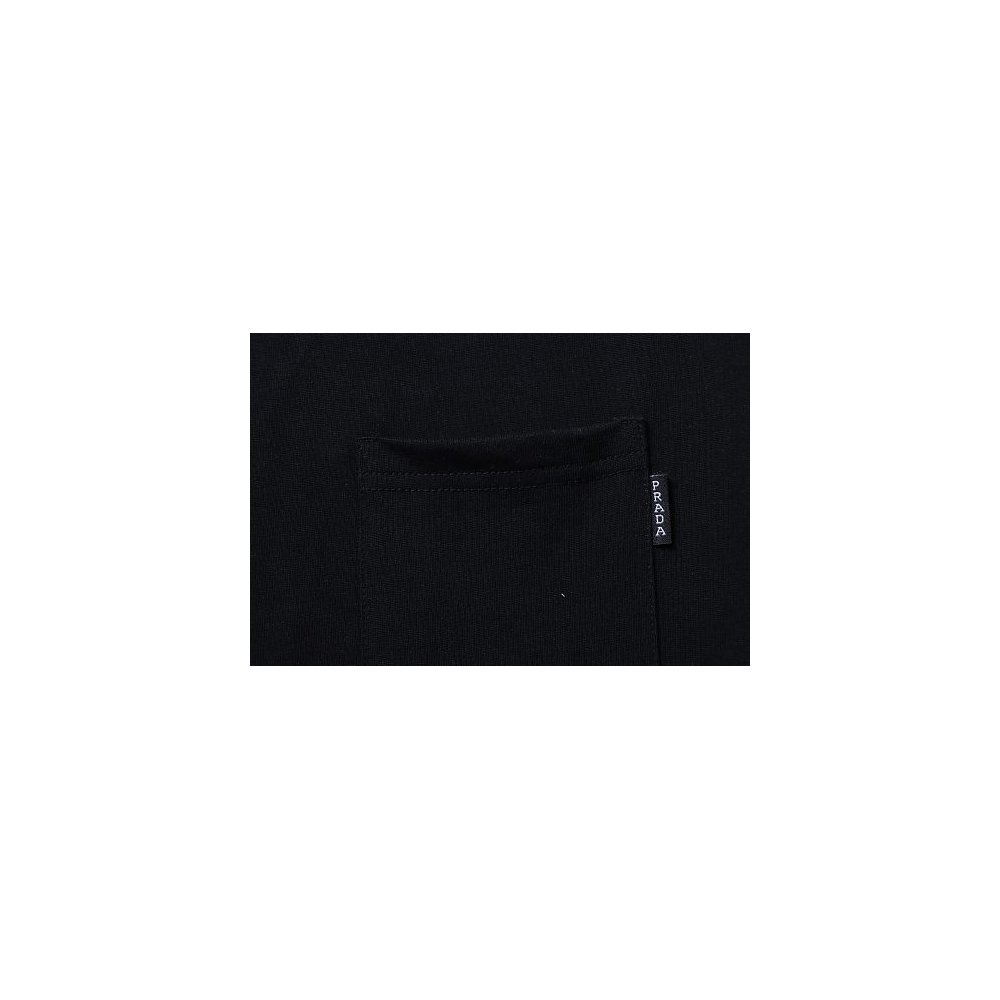 Prada Label Pocket T-shirt Black,Prada T-shirts,T-Shirts,CLOTHES