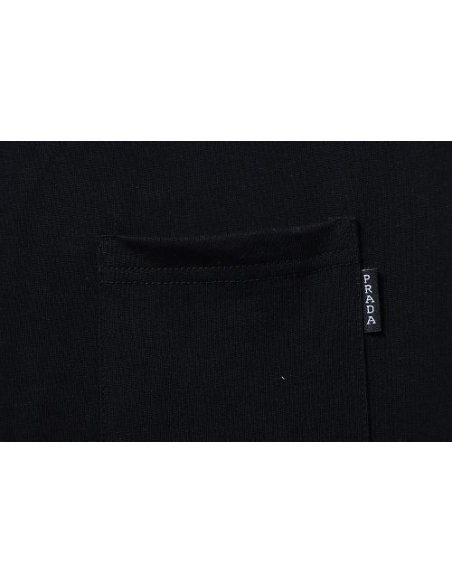 Prada Label Pocket T-shirt Black,Prada T-shirts,T-Shirts,CLOTHES