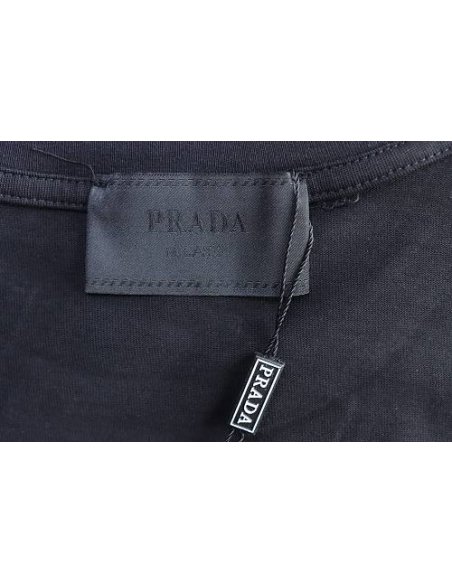 Prada Label Pocket T-shirt Black,Prada T-shirts,T-Shirts,CLOTHES