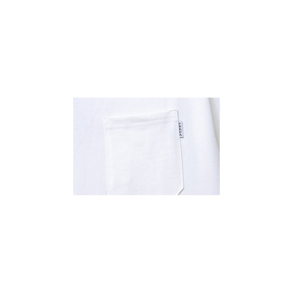 Prada Label Pocket T-shirt White,Prada T-shirts,T-Shirts,CLOTHES