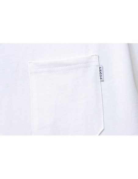 Prada Label Pocket T-shirt White,Prada T-shirts,T-Shirts,CLOTHES