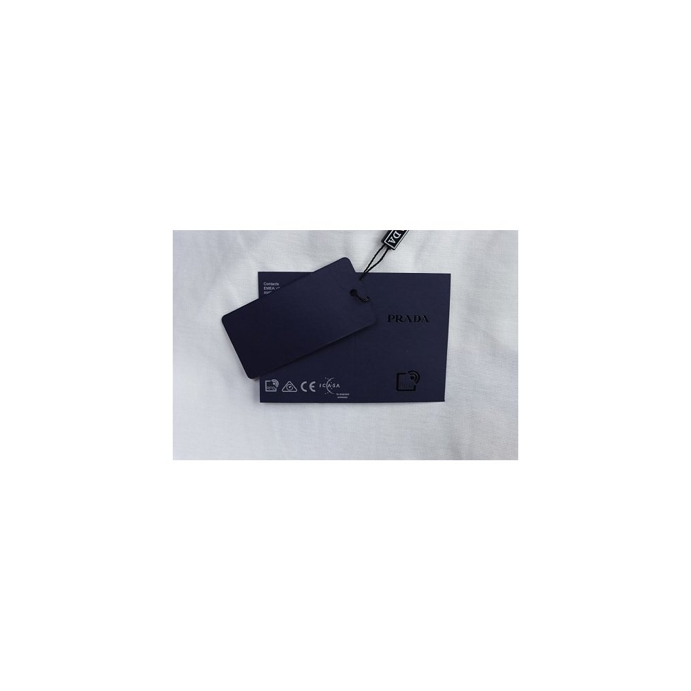 Prada Painted Logo Print T-shirt White,Prada T-shirts,T-Shirts,CLOTHES