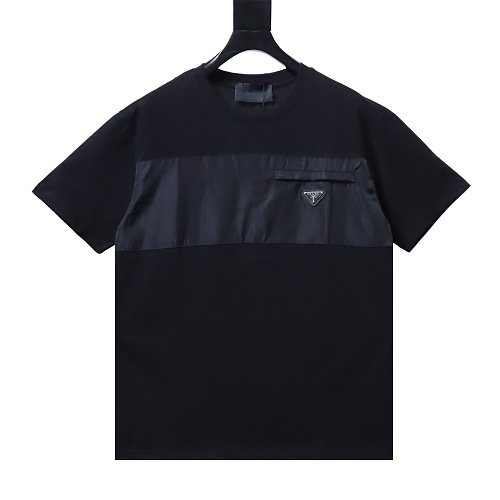 Prada Patch Pocket T-shirt Black,Prada T-shirts,T-Shirts,CLOTHES