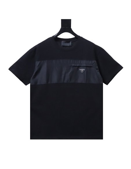 Prada Patch Pocket T-shirt Black,Prada T-shirts,T-Shirts,CLOTHES