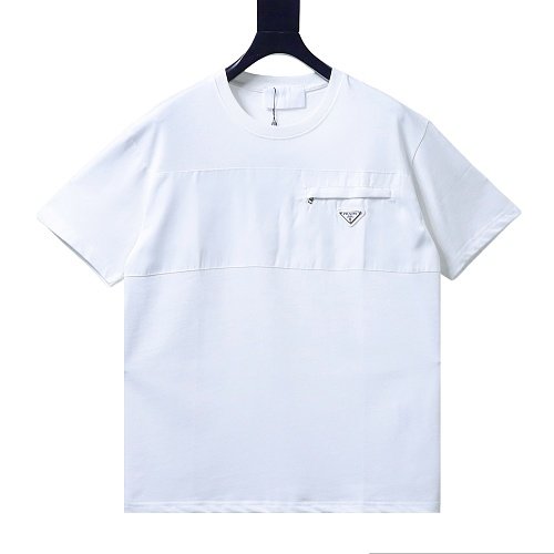 Prada Patch Pocket T-shirt White,Prada T-shirts,T-Shirts,CLOTHES