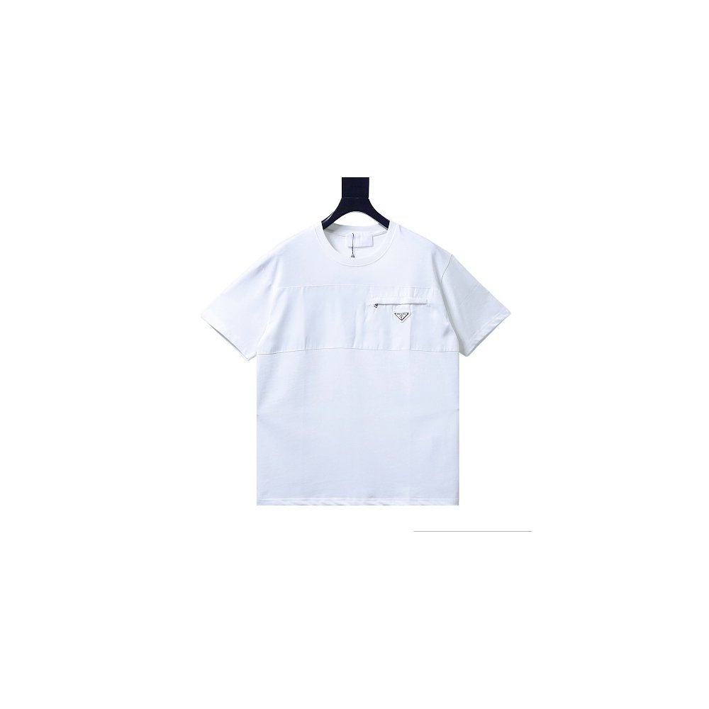 Prada Patch Pocket T-shirt White,Prada T-shirts,T-Shirts,CLOTHES