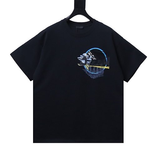 Prada Pocket Peony Print T-Shirt Black,Prada T-shirts,T-Shirts,CLOTHES