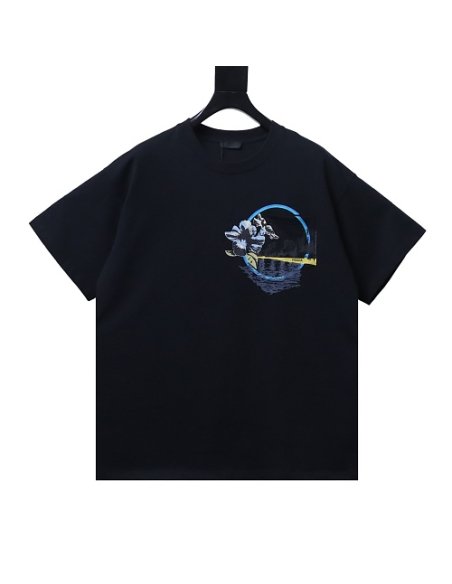 Prada Pocket Peony Print T-Shirt Black,Prada T-shirts,T-Shirts,CLOTHES