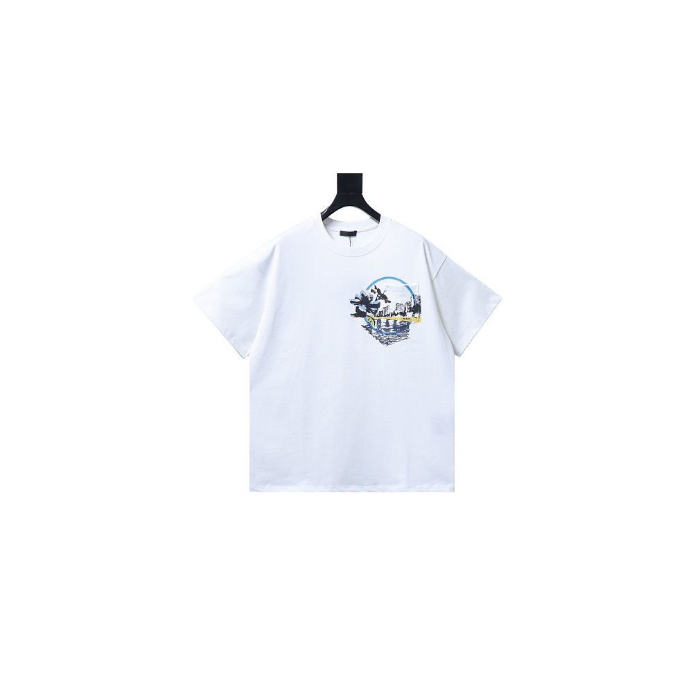 Prada Pocket Peony Print T-Shirt White,Prada T-shirts,T-Shirts,CLOTHES
