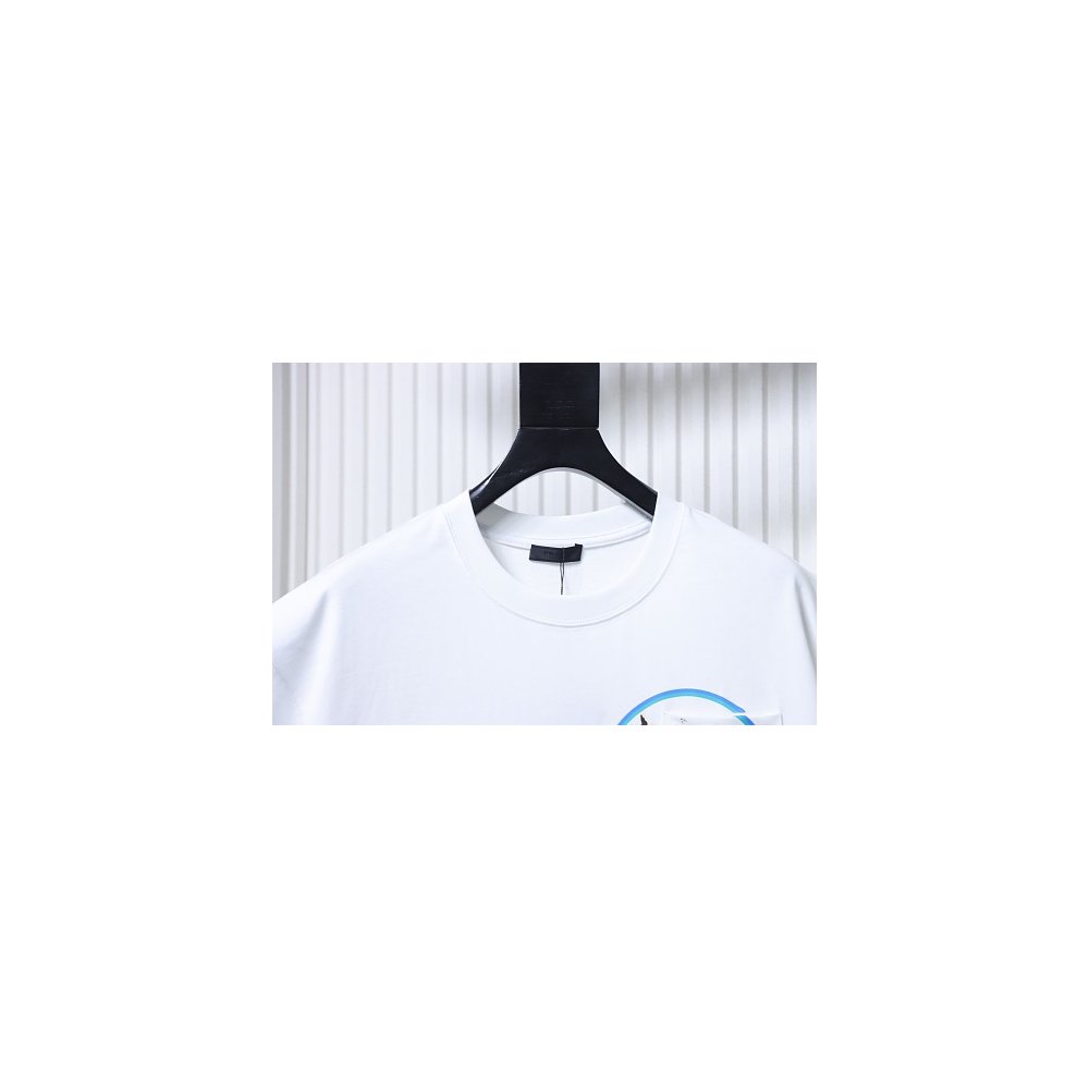 Prada Pocket Peony Print T-Shirt White,Prada T-shirts,T-Shirts,CLOTHES
