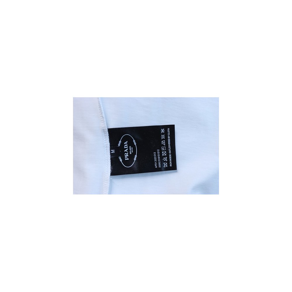 Prada Pocket Peony Print T-Shirt White,Prada T-shirts,T-Shirts,CLOTHES
