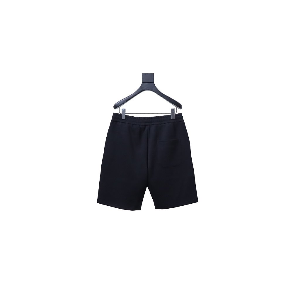 Prada Triangle Logo Hand-Drawn Print Shorts Black,Prada Shorts,Shorts,CLOTHES