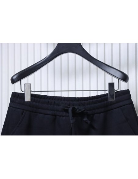Prada Triangle Logo Hand-Drawn Print Shorts Black,Prada Shorts,Shorts,CLOTHES