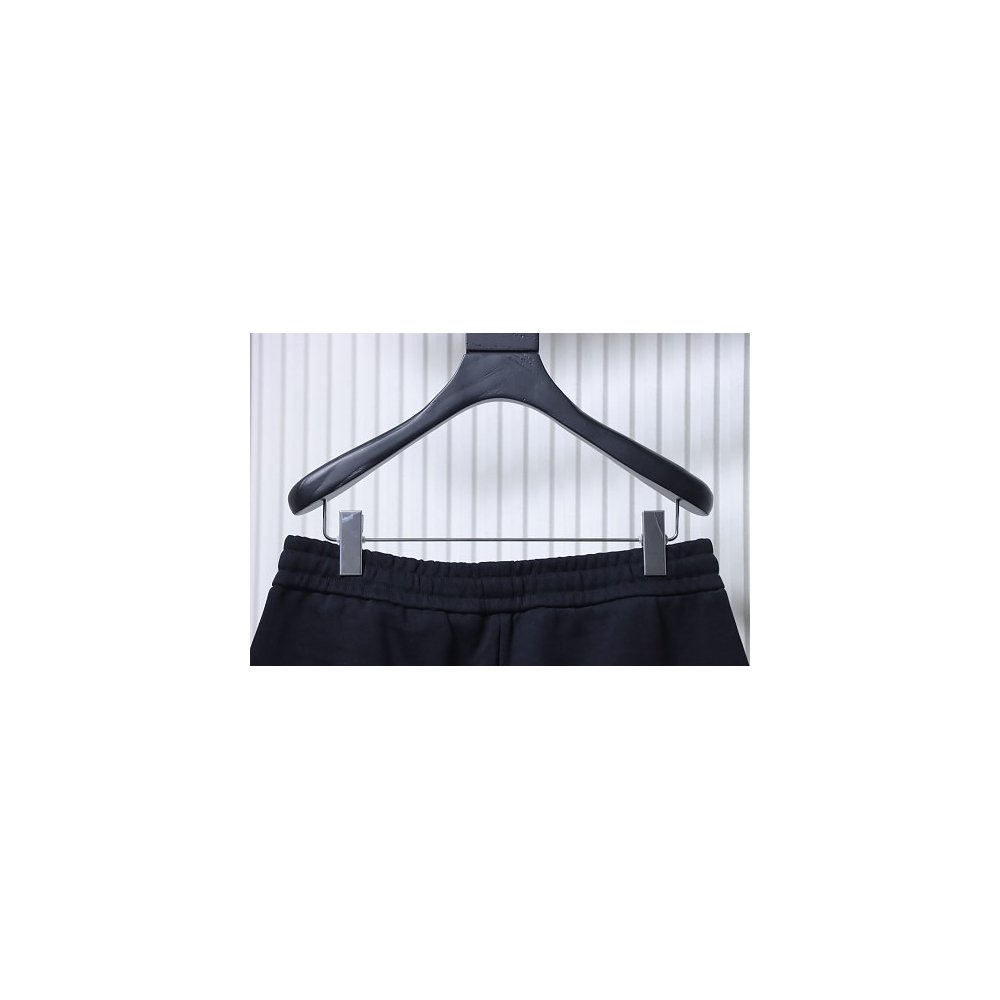 Prada Triangle Logo Hand-Drawn Print Shorts Black,Prada Shorts,Shorts,CLOTHES