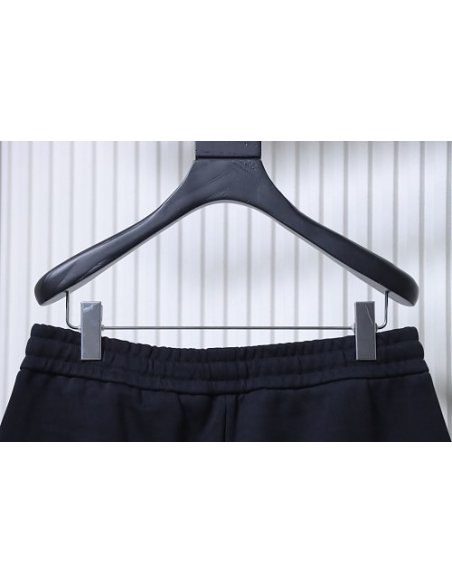 Prada Triangle Logo Hand-Drawn Print Shorts Black,Prada Shorts,Shorts,CLOTHES