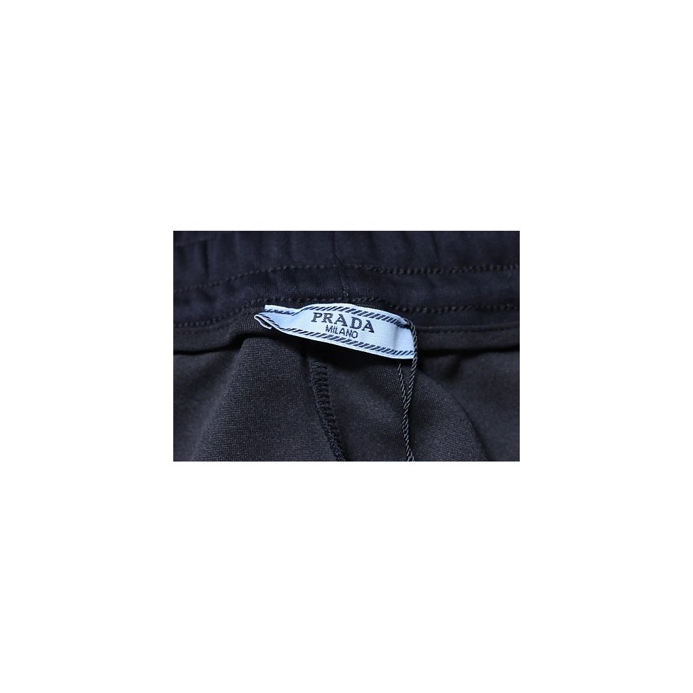 Prada Triangle Logo Hand-Drawn Print Shorts Black,Prada Shorts,Shorts,CLOTHES
