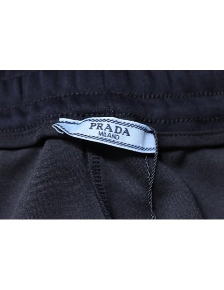 Prada Triangle Logo Hand-Drawn Print Shorts Black,Prada Shorts,Shorts,CLOTHES