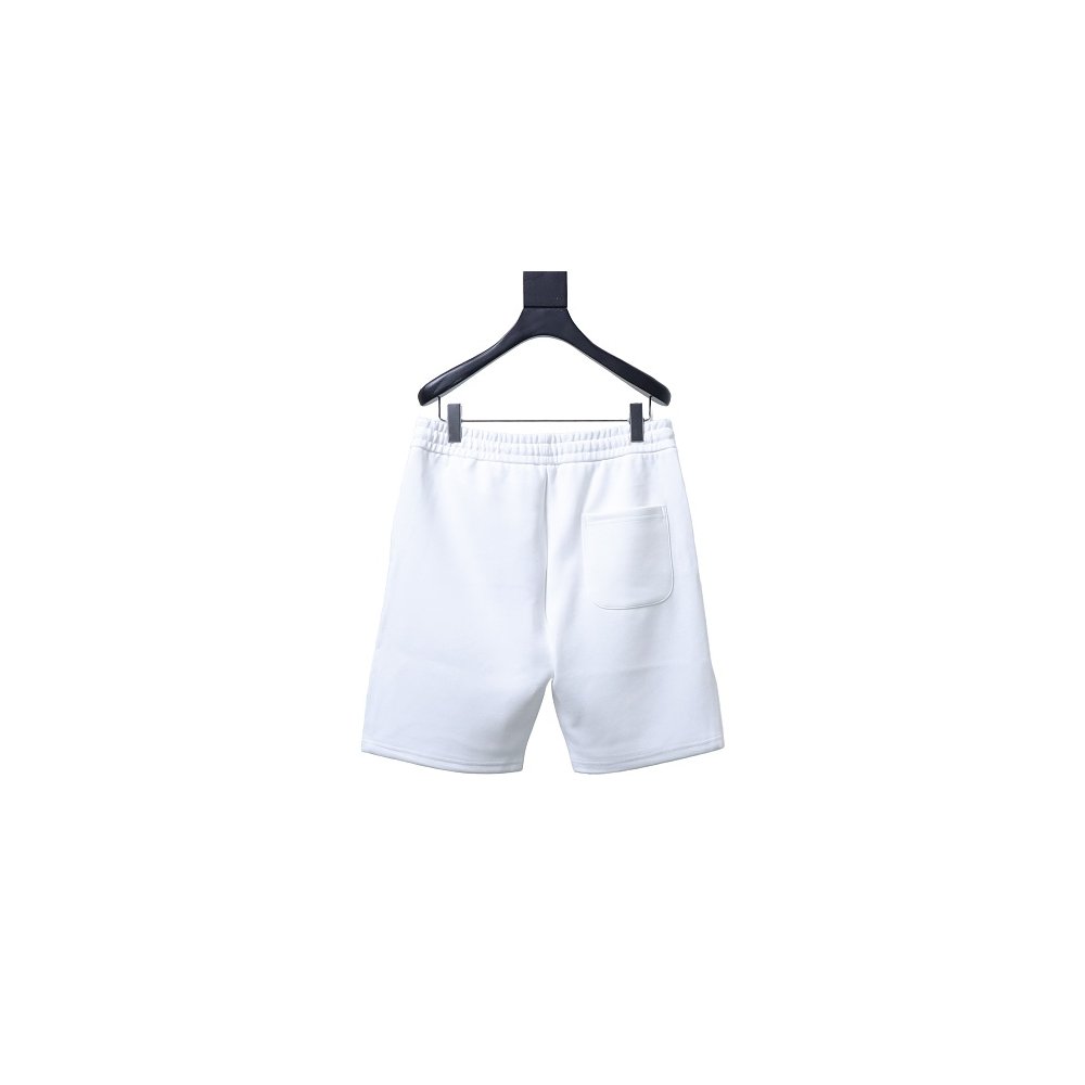 Prada Triangle Logo Hand-Drawn Print Shorts White,Prada Shorts,Shorts,CLOTHES
