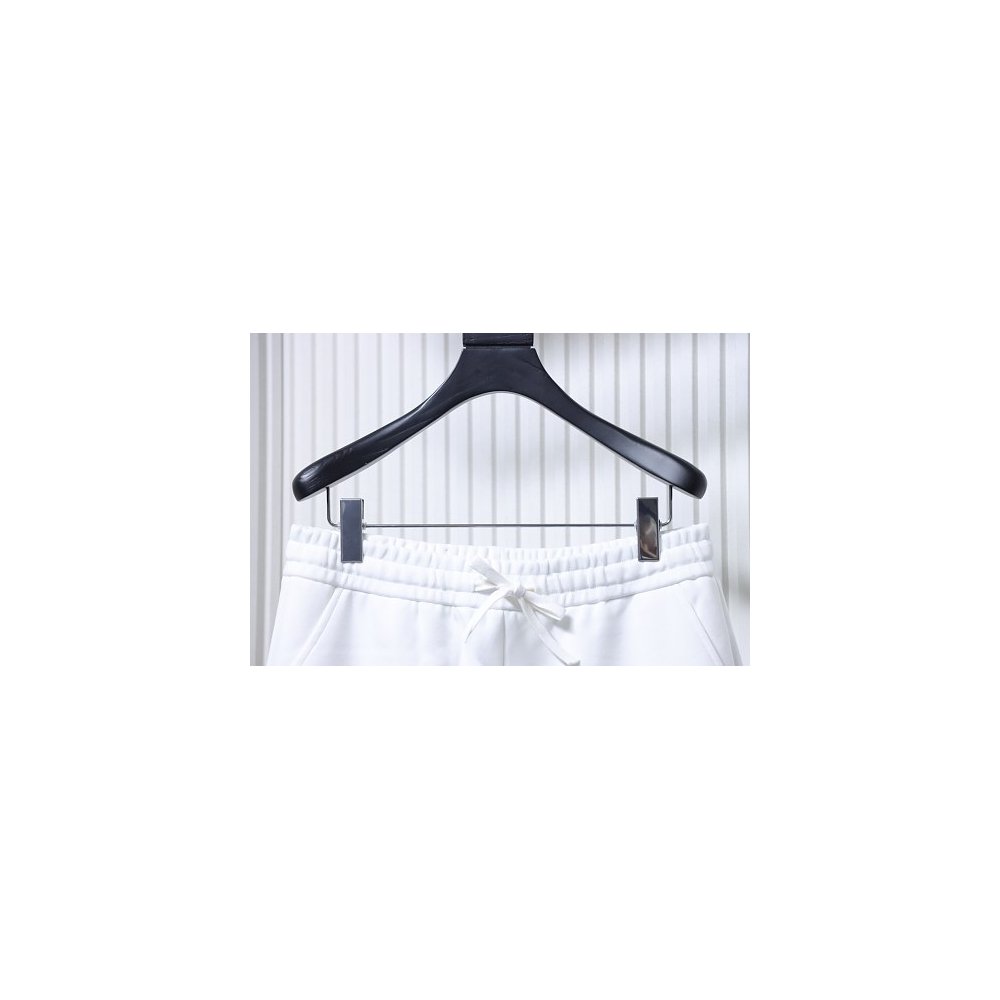 Prada Triangle Logo Hand-Drawn Print Shorts White,Prada Shorts,Shorts,CLOTHES