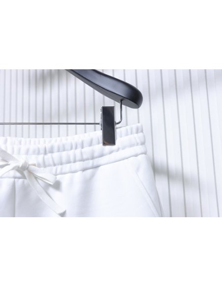 Prada Triangle Logo Hand-Drawn Print Shorts White,Prada Shorts,Shorts,CLOTHES