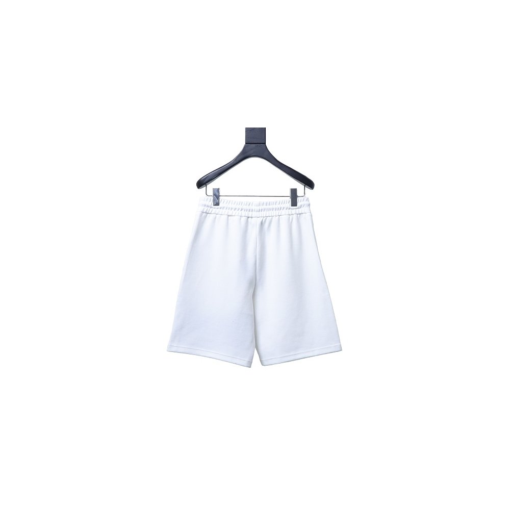 Prada White Shorts with Striped Hem,Prada Shorts,Shorts,CLOTHES