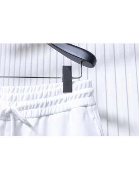 Prada White Shorts with Striped Hem,Prada Shorts,Shorts,CLOTHES