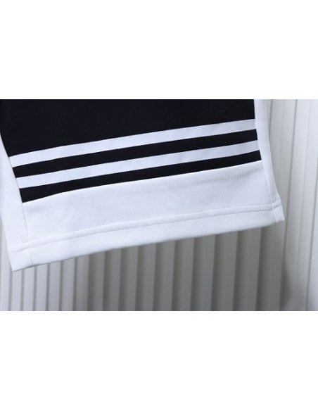 Prada White Shorts with Striped Hem,Prada Shorts,Shorts,CLOTHES
