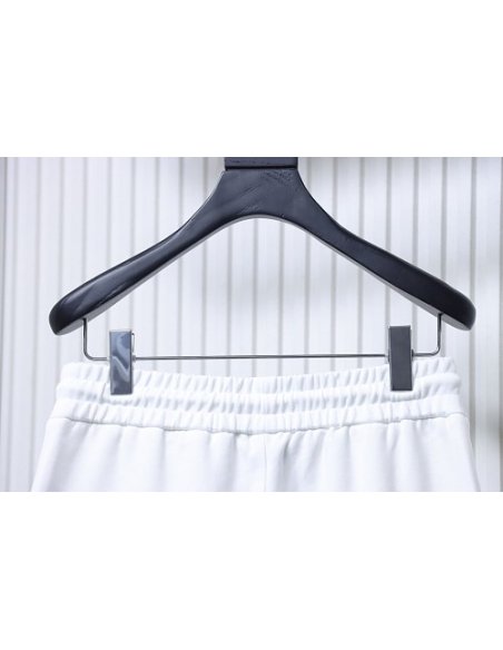 Prada White Shorts with Striped Hem,Prada Shorts,Shorts,CLOTHES