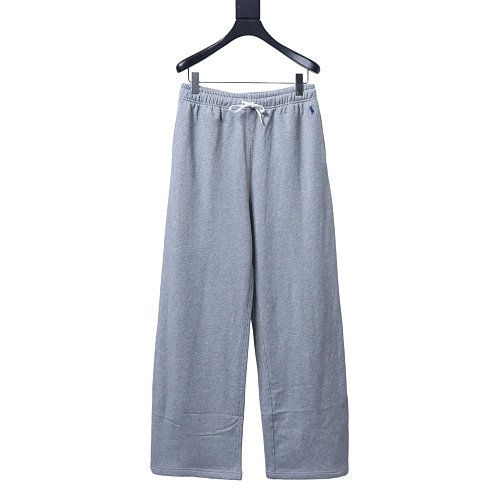 Ralph Lauren Embroidered Logo Casual Trousers Gray,Ralph Lauren Trousers,Jeans,CLOTHES
